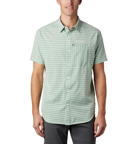 Columbia Twisted Creek II Shirts True Green For Men's NZ32695 New Zealand